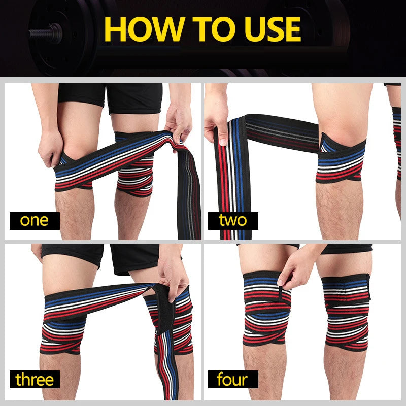 Weight Lifting Badages - Knee Compression Wraps